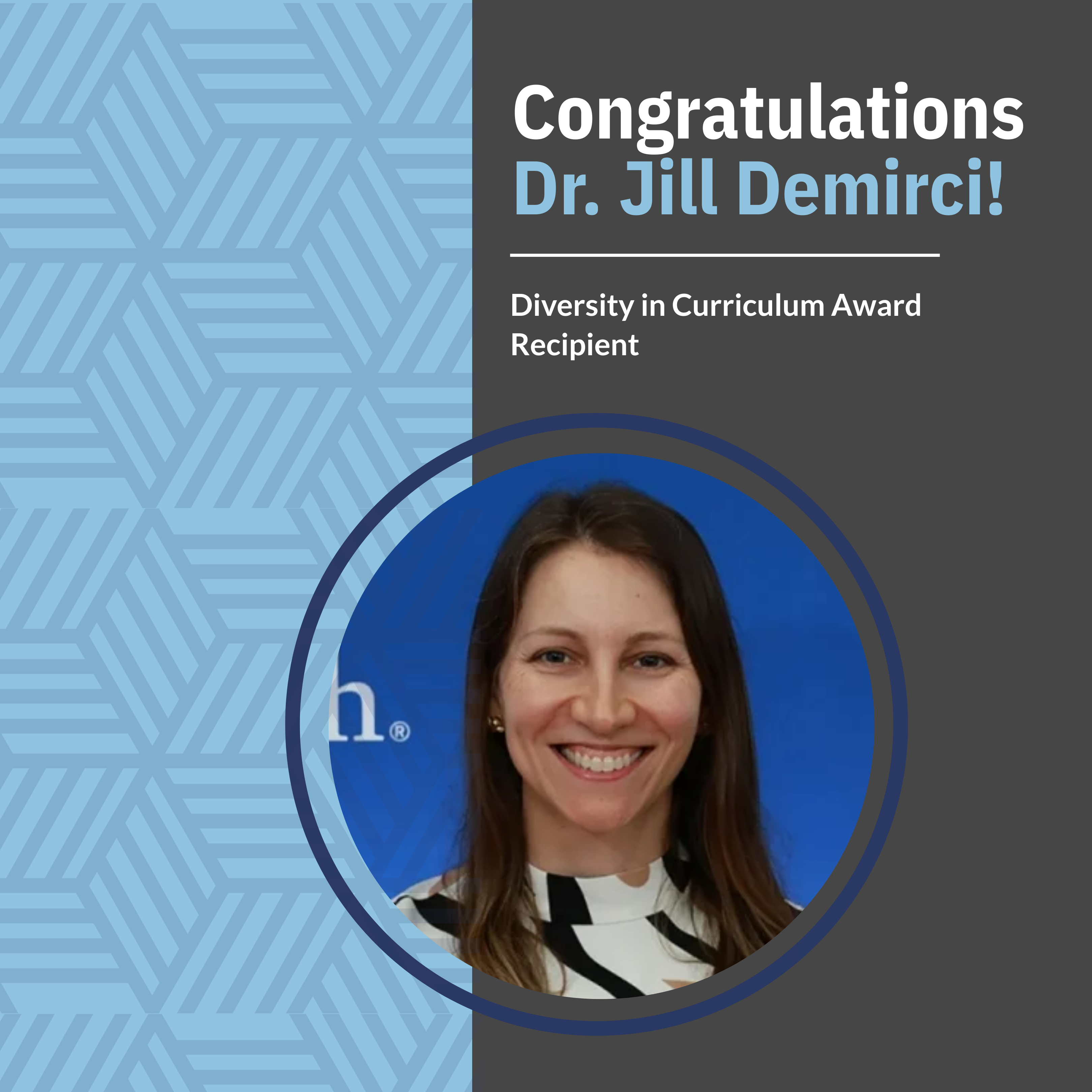 Dr. Jill Demirci Receives the Diversity in Curriculum Award